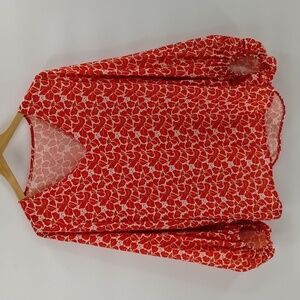 Womens Summer Boho Tops Blouses V Neck Balloon Sleeve floral print size large